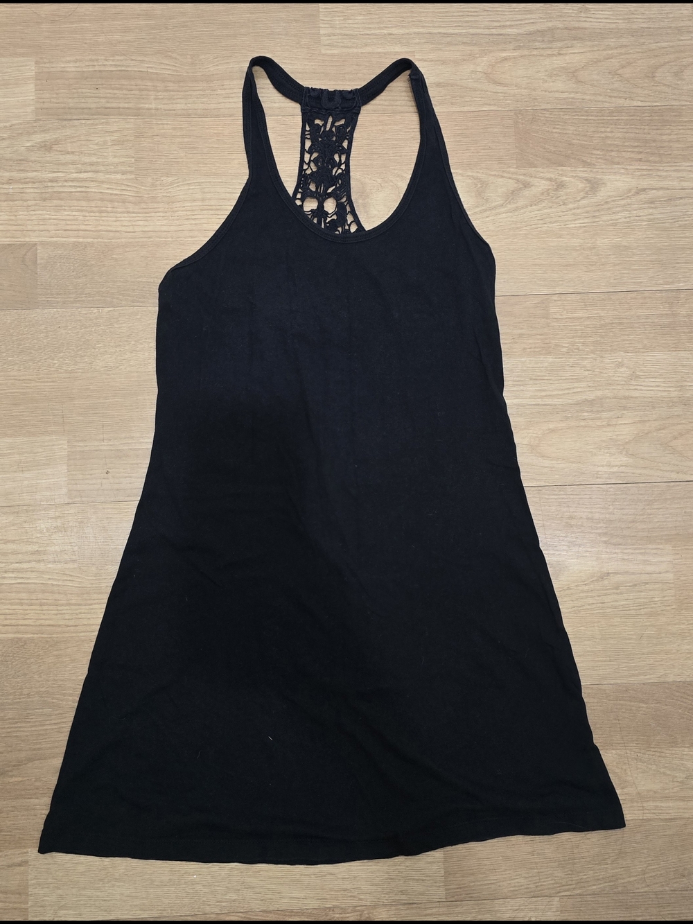 Black Lace-Back Women's Tank Top